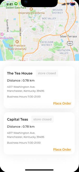 Mobile app — home